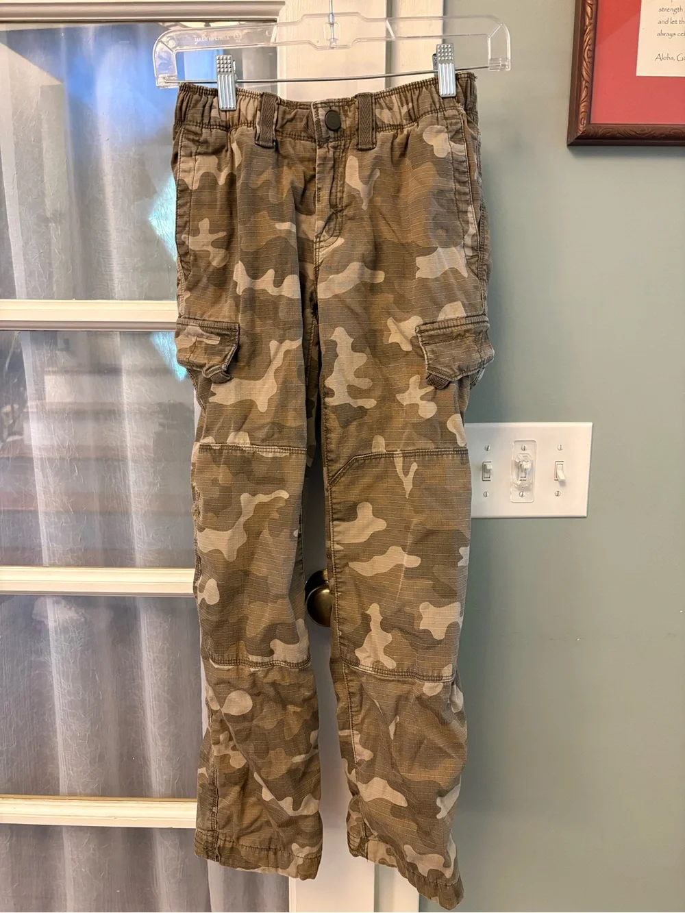 12S LANDS END IRON KNEE Kids Camo Cargo LINED Pants - Camouflage
